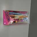 Barbie The Movie Ken Doll Wearing Pastel Pink and Green Striped Beach Matching Set with Surfboard and White Sneakers