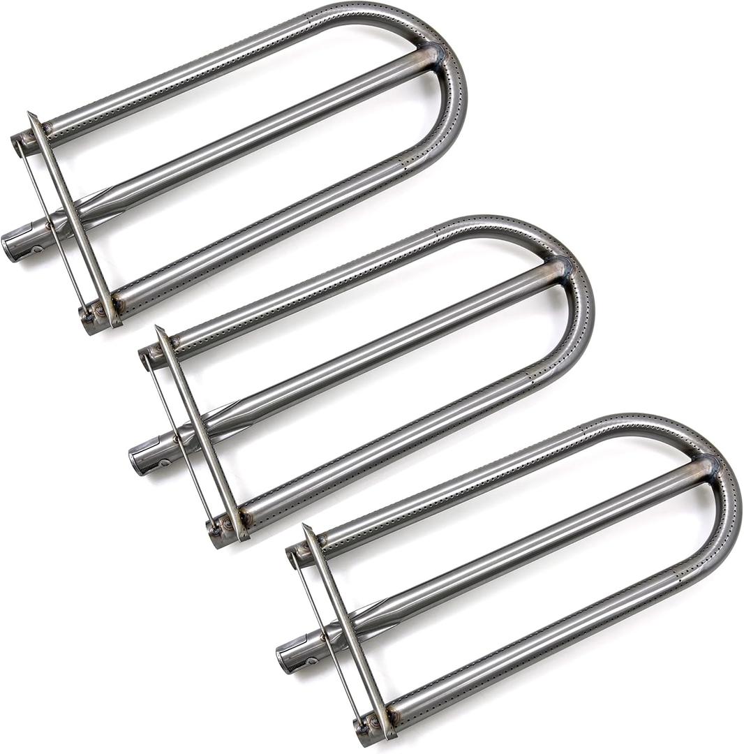 Direct store Parts DA110 (3-pack) 18 1/8" x 7 13/16" Stainless Steel Burner Replacement for Alfresco AGBQ-30 AGBQ-30B AGBQ-42 AGBQ-42C AGBQ-42RFG Gas Grill, 3 pack