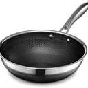HexClad Hybrid Nonstick 10-Inch Wok, Stay-Cool Handle, Dishwasher-Friendly, Oven-Safe Up to 900°F, Induction Ready, Compatible with All Cooktops