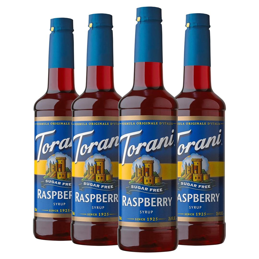 Torani Sugar Free Syrup, Raspberry, 25.4 Ounce (Pack of 4) (EXP 04/22/26)