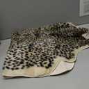Leopard Print Area Rug Faux Cowhide Skin Fur Non-Slip Cheetah Rug Small Accent Distressed Animal Print Hide Mat Floor Carpet for Door Mat Entryway Bedrooms Laundry Room Decor 3.3x2.95Ft, Leopard