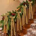 20 Pcs Bronze Large Velvet Christmas Bows 4.7" x 11" Big Pre Tied Handmade Fringe Velvet Ribbon Bows 1" Wide Rustic Crafts Gift-Bows with Twist Tie for Gift Wrapping Christmas Decor