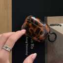 Leopard Cheetah Print Case for AirPods 3rd Generation(2021) with Keychain Tortoiseshell Animal Pattern Trendy Brown Cases with Lock for Cool Girls Women Men(for AirPods 3,Tortoise)