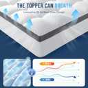 LIANLAM Mattress Topper - Extra Firm Support Pillow Top,1300GSM Mattress Pad, Gel-Infused Memory Foam for Back Pain Pressure Relief with 6"-18" Deep Pocket(Queen,60"x80")
