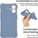 Crossbody for iPhone 16 Plus Case, Lanyard Protective Liquid Silicone Case with Adjustable Length Detachable Lanyard Rope Shockproof Hands-Free Clear Phone Cover for iPhone 16 Plus-Blue