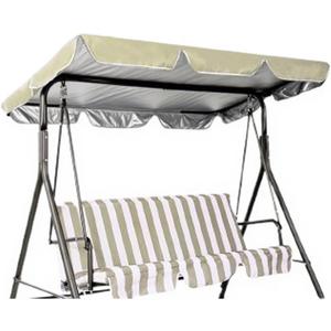 Traditional/Cottage Swing Canopy Replacement Top, 3 Seat Patio Swing Canopy Cover for Porch Garden Pool Seat (Beige/76*49*5.9, Fabric)