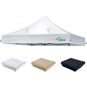 Heavy Duty 10x10 Peak Pole Canopy Replacement Top Cover with 8 Large Drainage Holes, Waterproof PU and 99% UV Resistant Fabric for Outdoor Events, Art Exhibition (Top Only, NOT Frame, White)