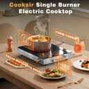 Single Burner Electric Cooktop - 110V Portable One Burner Hot Plate 1800W, Countertop Electric Stove top for Home, Camping, RV, Timer, Child Lock, Steam, BBQ, Stir Fry, 110-120V Plug in