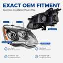 Headlights Assembly Compatible with 2007-2012 GMC Acadia OE Style Headlamps with Bulbs Pair Replacement Driver & Passenger Side NOT FIT HID