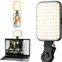 Selfie Light  Rechargeable Phone Light Clip with Digital Display, 3 Light Modes & 10 Brightness Levels for TikTok, Vlog, Makeup, Zoom (Deep Black)