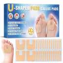 72 Pcs U-Shaped Callus Pads for Feet, Callus Cushions for Bottom of Foot, Self Adhesive Felt Foot Metatarsal Corn Pads for Relieve Heel and Forefoot Pressure, Foot Pain Relief for Men and Women