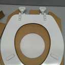 Mayfair Athens Toilet Seat, Easy Clean Hinges and Durable Wood Seat, Round, White