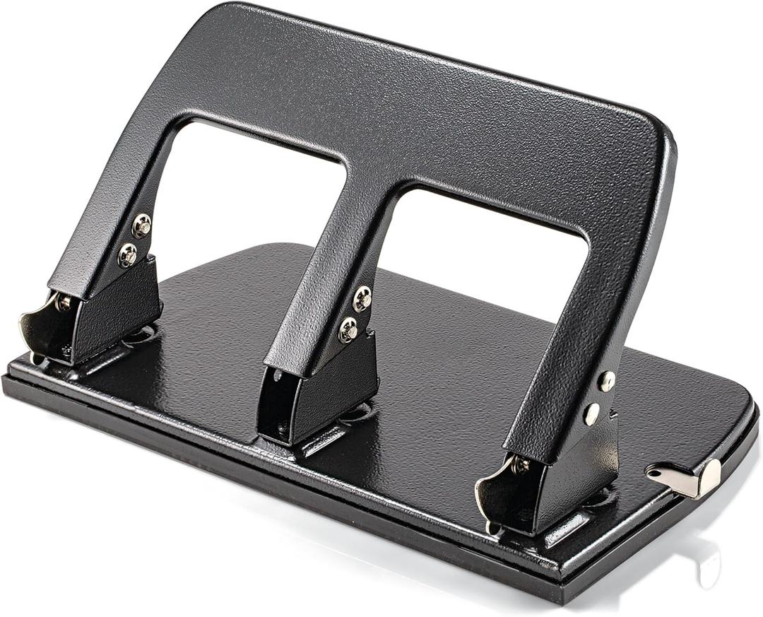 Officemate 3-Hole Punch, Medium Duty, 30-Sheet Capacity, Ergonomic Handles, Adjustable Paper Guide, Durable Metal Base, Black (Pack of 1)