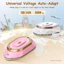 Newbealer Travel Iron with Global Voltage, 100-240V Mini Dry Iron for Clothes (No Steam), Max 300W, 60s Heat Up, 302 Non-Stick Ceramic Soleplate, 0.8lbs Ultra-Lightweight (Gold)