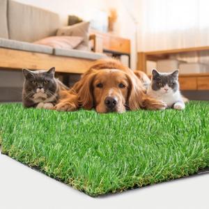 Fake Grass Turf Rug, Artificial Grass 3x5 Ft 1.38 inch Custom Size, Indoor Outdoor Synthetic Grass Mat Carpet, Astroturf for Dogs Potty with Drainage Holes