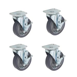5-Inch Polyurethane Caster Wheels Set of 4-280 lbs Capacity Per Wheel, Smooth & Quiet Swivel Casters, Scratch-Resistant, Safe for All Floor Types - Ideal for Office Chairs, Carts, and More