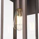 Outdoor Wall Light with Clear Glass, Anti-Rust Exterior Wall Sconce, Weather Resistant Outdoor Lantern, Exterior Lighting for Porch, Patio, Garage, Entryway (Oil-Rubbed Bronze, 15.5"Height-1 Pack)