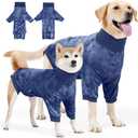 Dog Surgery Suit Tie Dye Female Male Dogs Spay Recovery Suit Alternative to Cone for Small Medium Dogs Prevent Licking Wounds After Surgery (Blue) XS