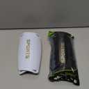 2 Pair Soccer Shin Guards Kids Youth, Shin Pads for 3-15 Years Old Boys and Girls Football Games EVA Cushion Protection Reduce Shocks and Injuries Lightweight Equipment (Large, Black and White)