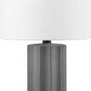 Globe Electric 61000061 20" Ribbed Ceramic Table Lamp, Dark Gray Concrete Finish, White Linen Shade, On/Off Rotary Switch on Socket, for Living Room, Bedroom, Office, Home Dcor