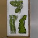 Resin Flocked Bunny Figurines Set of 3, Artificial Green Moss Bunnies for Easter Decor, Small Decorative Rabbit Statues for Home Decor, Spring Tabletop Centerpiece, Outdoor Decorating