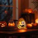 Halloween Ghost Reading Book Lamp Halloween Ghost Night Light with Flickering Effect, Halloween Lights Indoor Ghost Decor