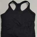 Ribbed Workout Short Racerback Tank Tops for Women with Built in Bra, M