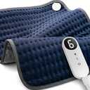 Blue Elf Heating Pad for Back/Neck/Shoulder Pain Relief and Cramps,XXL Electric Heating Pads with 6 Heat Settings, Auto Off, Moist Heat, Machine Washable, 20"x24" Heated Pad-Gifts for Men,Women