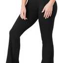 HEGALY Women's Flare Yoga Pants - Crossover Flare Leggings Buttery Soft High Waisted Workout Casual Bootcut Pants (Black)