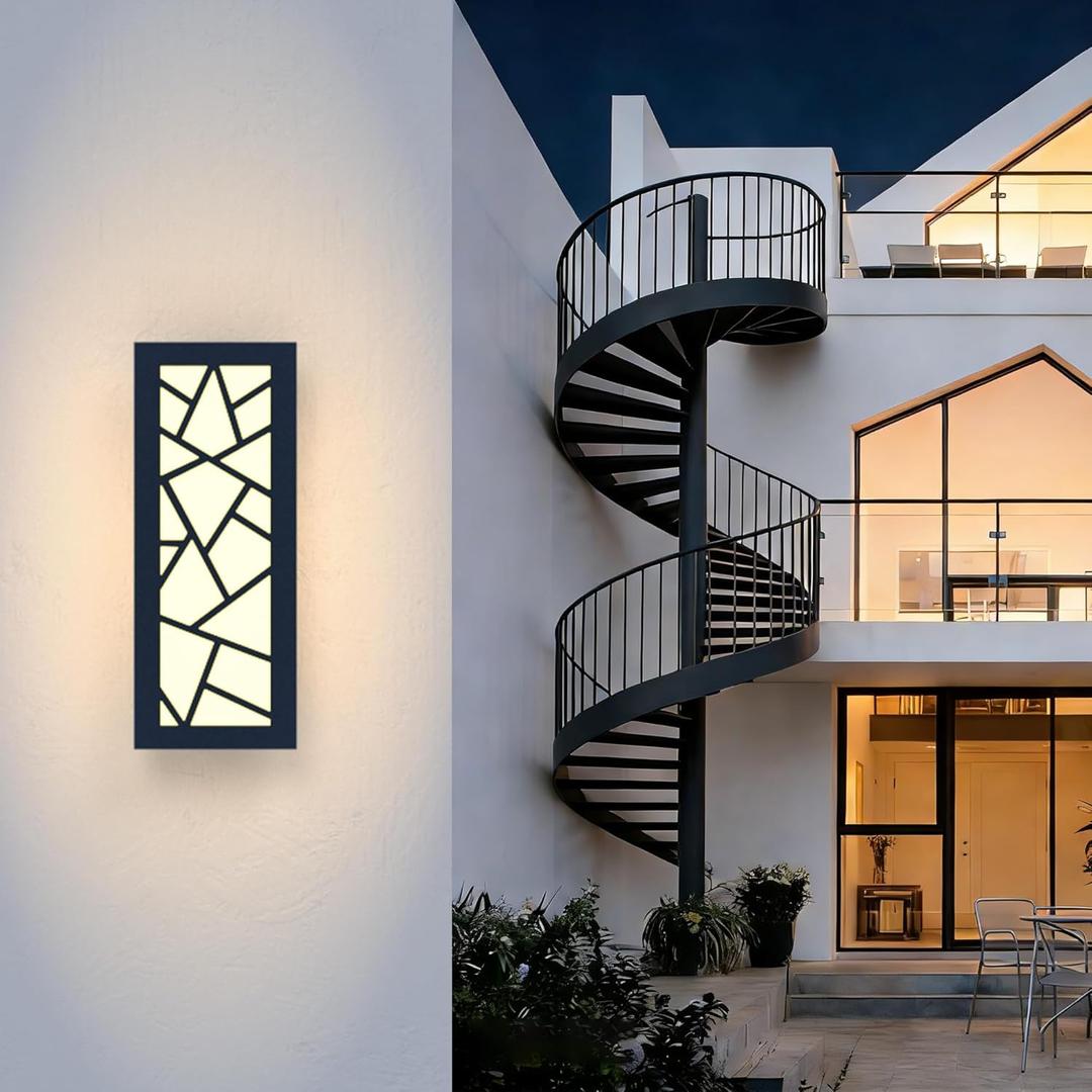 Outdoor Wall Lights 11.8inch Modern Outdoor Wall Sconce LED Long Wall Sconces Black Front Porch Light Waterproof Led Wall Light IP67 3000K Exterior Lighting fixtures