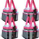 Hillban 4 Pcs Mesh Shower Caddy Portable Shower Caddy for Dorm Beach Mesh Bags with Deeper 8 Pockets and Handles Showers Caddies Basket for Women College Room Vacation (Rose Red)
