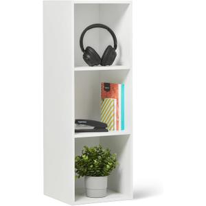 Amazon Basics 3-Cube Bookcase Compatible with Fabric Storage Cube Organizers, White, 12.1 Lx 11.8 Dx 35.4 H IN