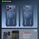 FNTCASE for iPhone 17 Pro-Max Case: [360 Spin Magnetic Ring Kickstand] [Compatible for MagSafe] [Screen Protector] Heavy Duty Military Grade Protection Protective Phone Case with Stand Blue