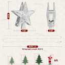 Christmas Tree Topper with 32.8FT Color Light Cord and 6 Projection Modes, Christmas Star Tree Topper Built-in LED Rotating Projector Lights, 3D Glitter Christmas Tree Decorations (Silver)