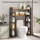 Homeiju Over The Toilet Storage Cabinet with Toilet Paper Holder Stand, 35.5'' Wide Freestanding Bathroom Organizer Space-Saving Toilet Rack for Bathroom, Restroom, Laundry, Rustic Brown, Large