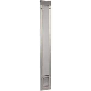 Ideal Pet Products Aluminum Pet Patio Door, Adjustable Height 77-5/8" to 80-3/8", 5" x 7" Flap Size, Mill/Silver