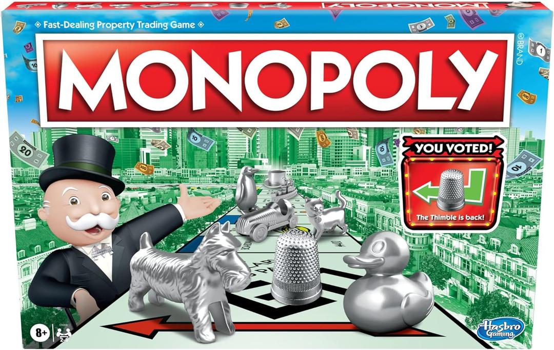 Monopoly Game, Family Board Games for 2 to 6 Players & Kids Ages 8 and Up, Includes 8 Tokens (Token Vote Edition) (10.51 inches x 15.75 inches x 0.1 inches)