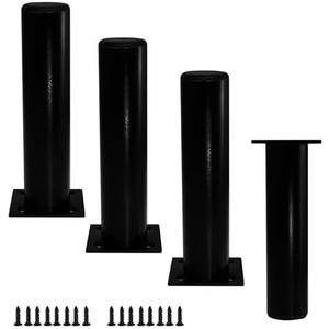Bitray 3PCS Furniture Legs 7-inch Length Adjustable Aluminium Cabinet Feet Black for Sofa Couch Bookcase