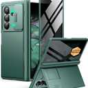 BERFY for Z Fold 7 Case with Privacy Screen Protector, [Anti Spy] Hidden Kickstand & Slide Camera Cover & Hinge Protective, Full Body Shockproof Phone Case for Samsung Galaxy Z Fold 7, Green