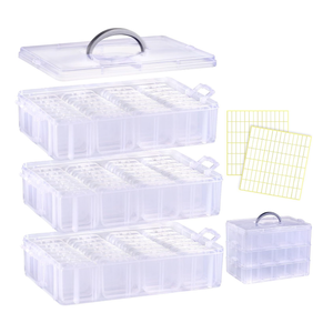 Bead Organizer Box, Plastic Containers with Lids and Labels, 3-Tier Stackable Storage Box