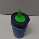 Owala Kids Insulation Stainless Steel Tumbler with Spill Resistant Flexible Straw, Easy to Clean, Kids Water Bottle, Great for Travel, Dishwasher Safe, 12 Oz, Navy and Blue (Home Base)