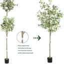 Artificial Eucalyptus Tree,6Ft Tall Fake Potted Tree Silk Faux Eucalyptus Tree with Plastic Nursery Pot, Artificial Plants for Home Office Indoor Decor