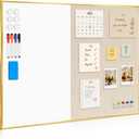 Whiteboard Bulletin Board Combo, 36"x24" Dry Erase Linen Cork Board