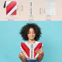 Trading Card Binder 4 Pocket, 440 Pockets 3 Ring Binder, Includes Name Tag, Tab Stickers, Cards Binder Album Book Holder Case for Baseball Football Sports Tcg Binder (Red Flame)