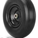 Wheelbarrow Wheel 4.006 tire 13"Flat Free Wheelbarrow Tires, Solid Wheel barrow Wheels and tires Replacement 5/8"3/4" Bearings, 1.75" Center Hub, Fits Garden Cart, Dolly, Hand Truck, Trailer, Wagon