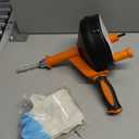 Drain Auger, Clog Remover with Drill Adapter, 25 Feet Flexible Plumbing Snake Use Manually or Powered for Kitchen, Bathroom and Shower Sink, Comes with Gloves (orange)