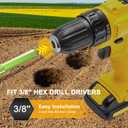 TCBWFY 2 Pack Garden Auger Drill Bit for Planting,3.5"x16" & 1.6"x16.5" Rapid Planter Bulb&Bedding Plant Auger,Earth Drill for 3/8" Hex Drive,Fence Post,Umbrella Hole Digger