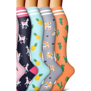 4 Pack Copper Compression Socks for Women and Men Circulation-Best Support for Medical, Running,Nursing,Athletic S/M
