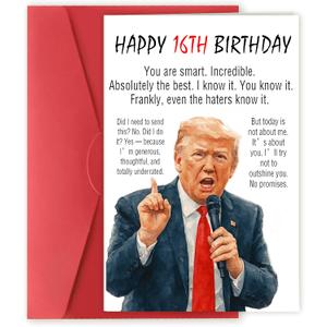 3 x Funny 16th Birthday Card for Men Women, Humorous Greeting Card for Dad Mom Friend, Unique Birthday Gifts for Husband Wife, Light-Hearted Bday Ideas for Him Her (01)