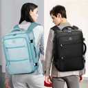 Sowaovut Travel Laptop Backpack, Extra Large High School College Backpacks, Flight Approved Daypack Business Bag Fit 17.3 inch Laptop for Men Women (Light Blue)